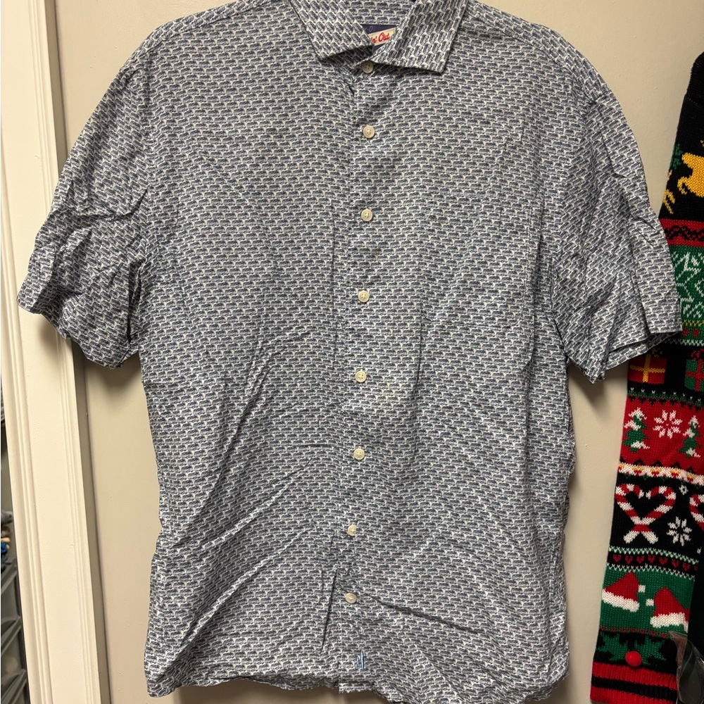 johnnie-O Navy and White Casual Button Down Shirt
